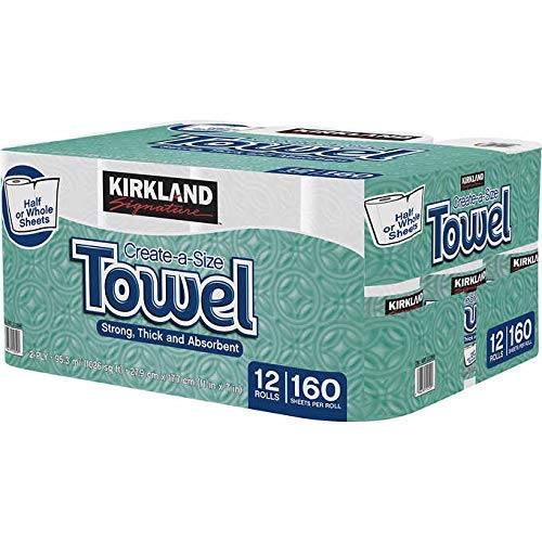 Kirkland Signature Paper Towels, 2-Ply, 160 Sheets, 12 Individually